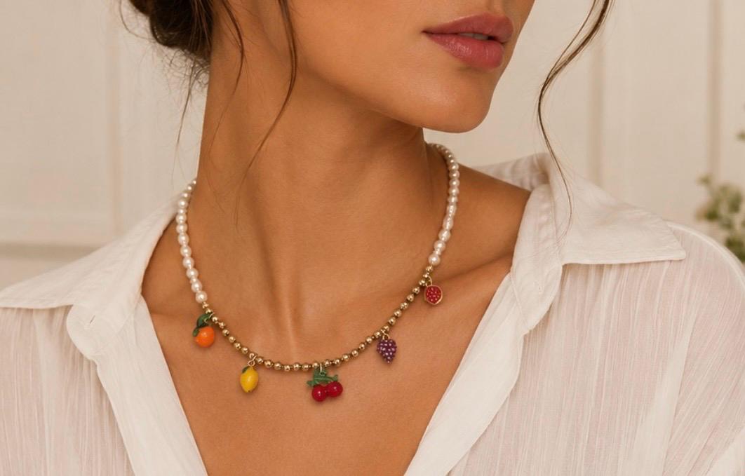 Collier fruits cerises