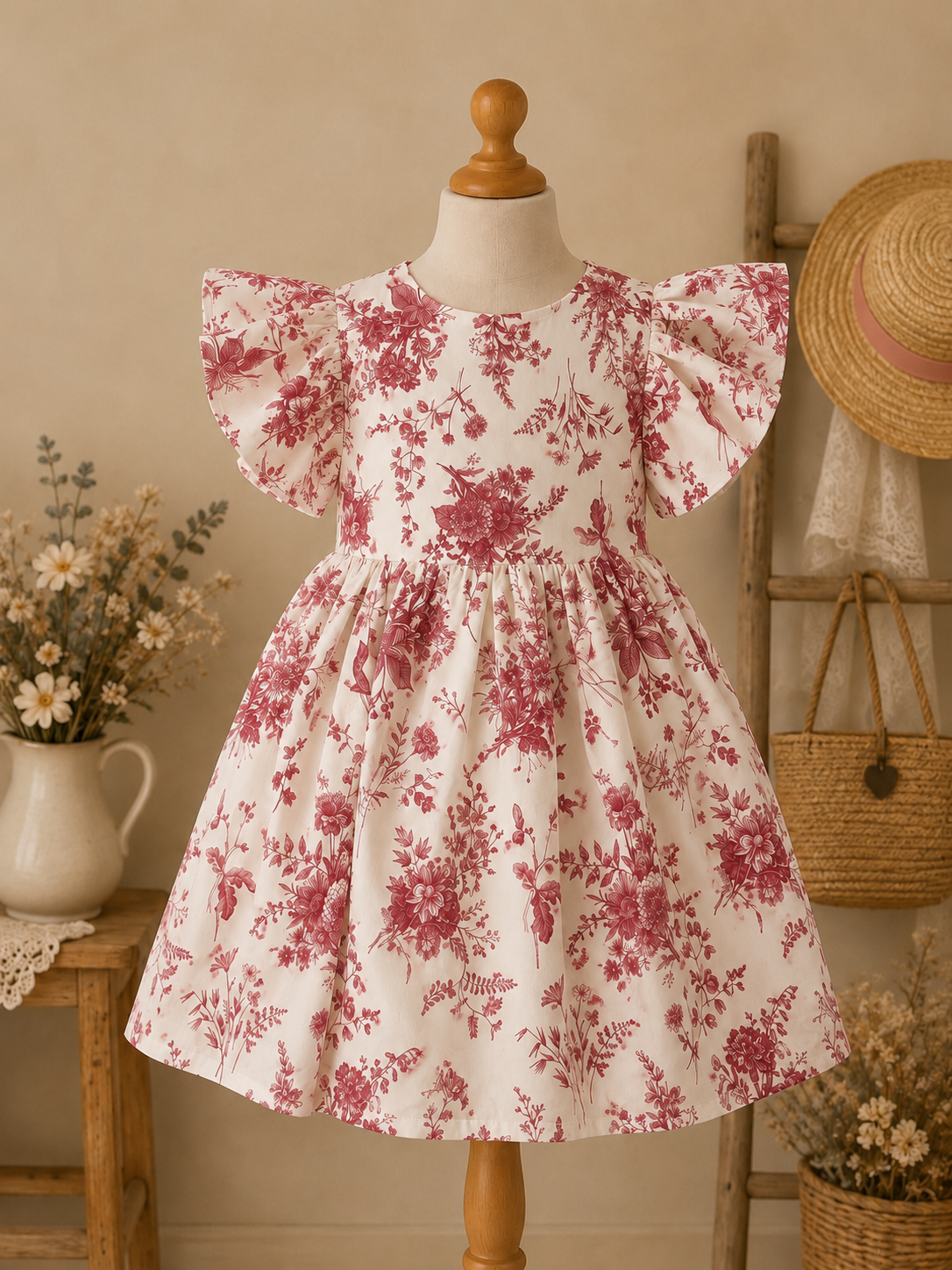 Robe Fleurs rouge