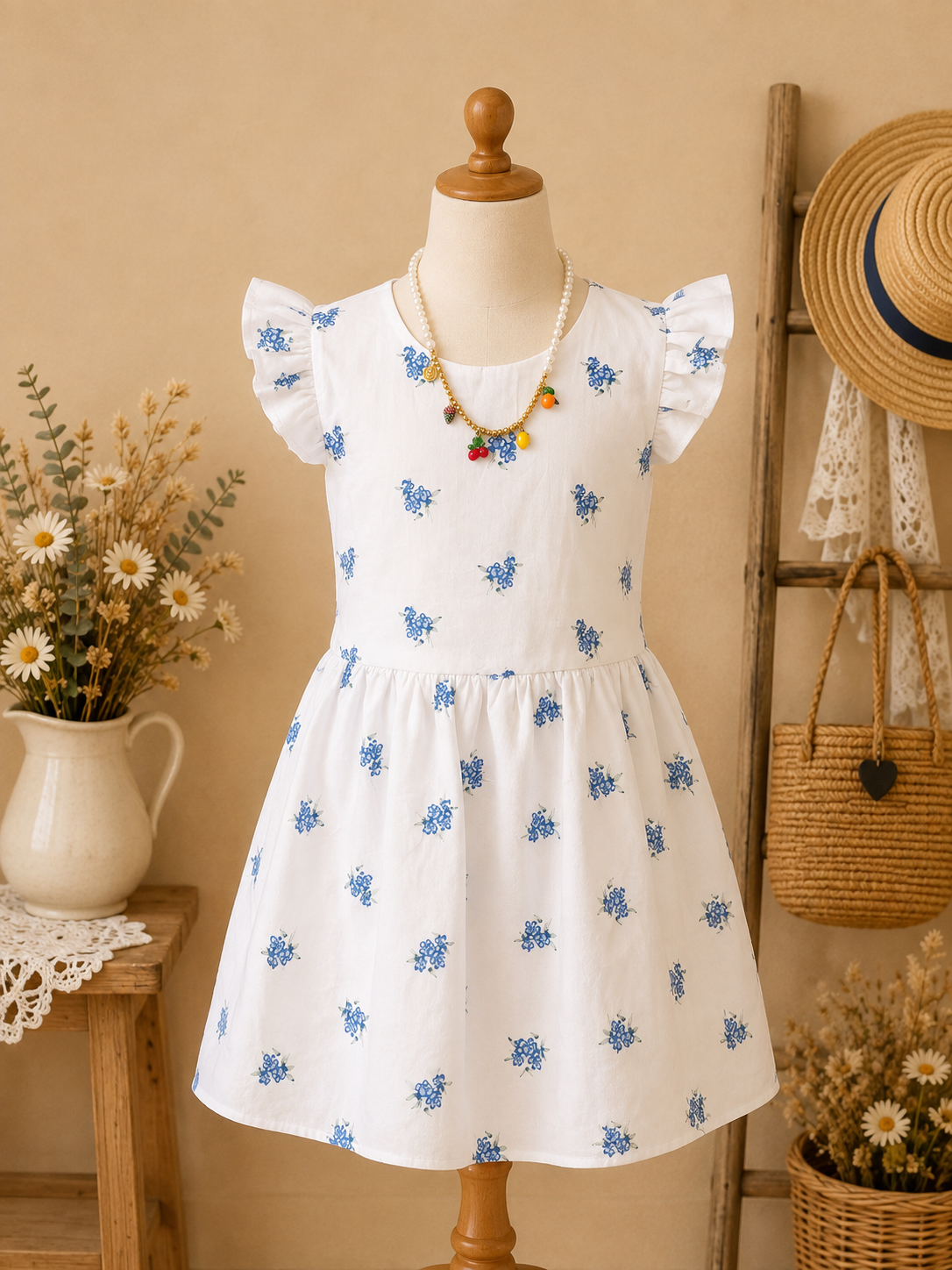 Robe jardin bleu