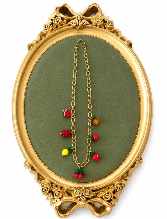 collier fruits cerises