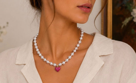 collier perles cœur