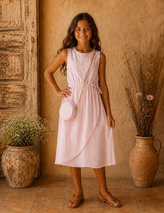robe rose et blanche enfant