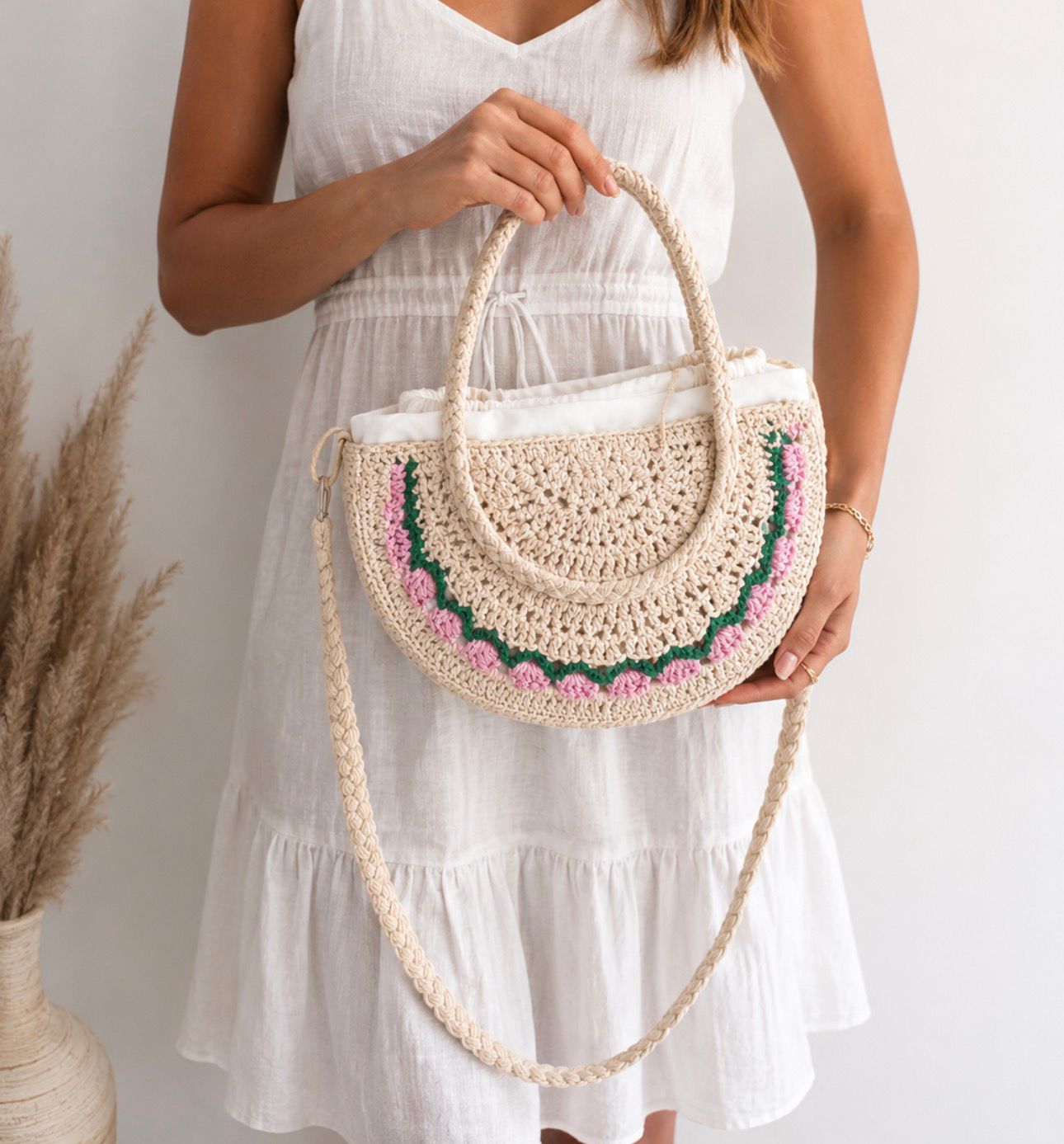 sac beige rose
