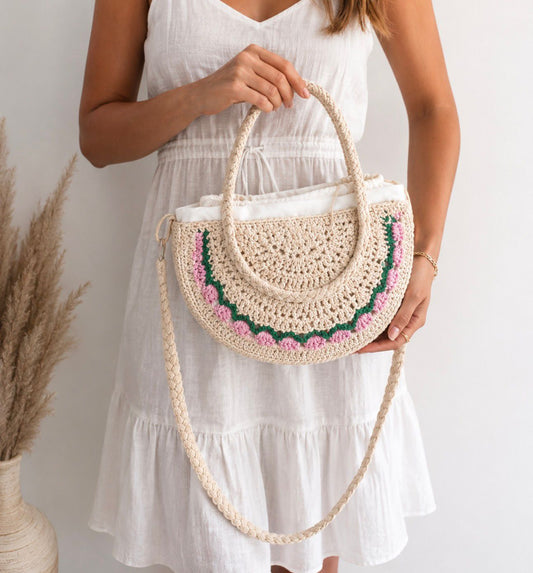 sac beige rose
