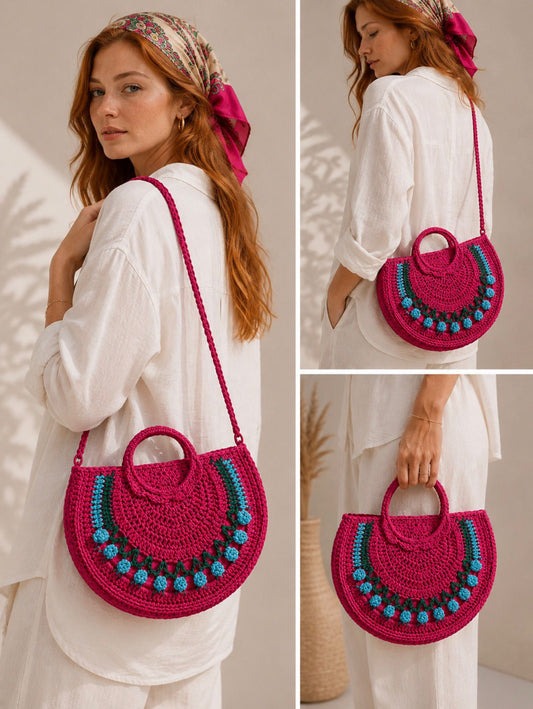 sac rose bleu noir