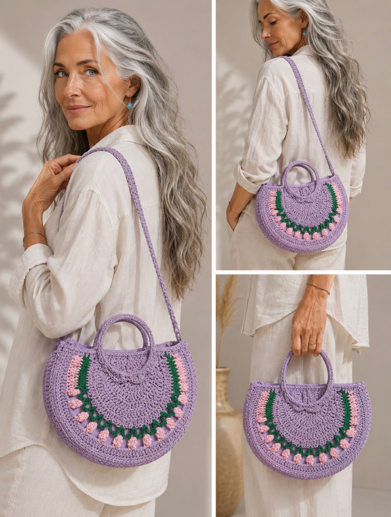 sac violet vert rose